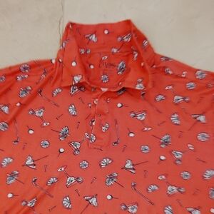 Classic Pink Martini Golf Print Men's Shirt 2xL